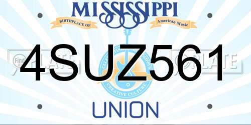 4SUZ561 Mississippi License Plate