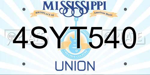 4SYT540 Mississippi License Plate