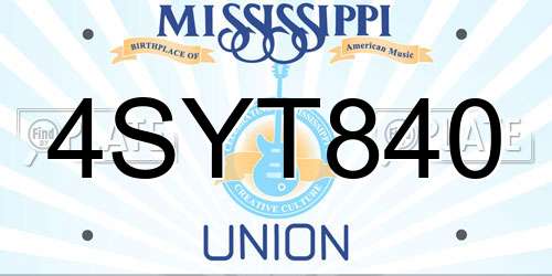 4SYT840 Mississippi License Plate