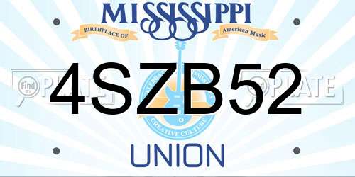 4SZB52 Mississippi License Plate