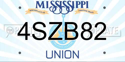 4SZB82 Mississippi License Plate