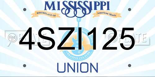 4SZI125 Mississippi License Plate