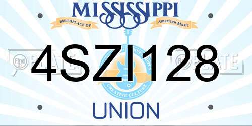 4SZI128 Mississippi License Plate