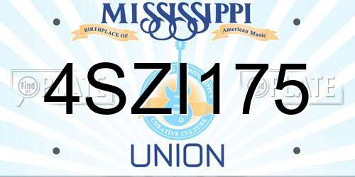 4SZI175 Mississippi License Plate
