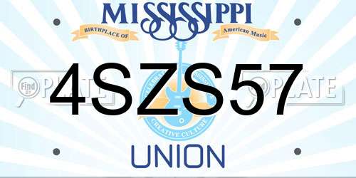 4SZS57 Mississippi License Plate