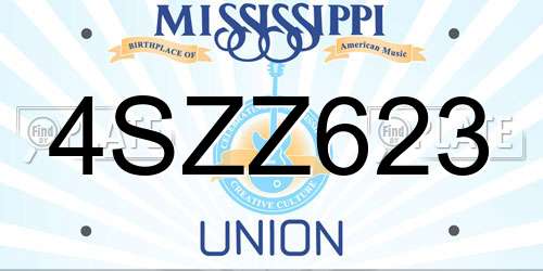 4SZZ623 Mississippi License Plate