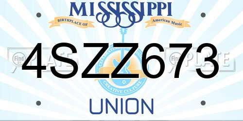 4SZZ673 Mississippi License Plate