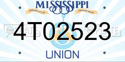 4T02523 Mississippi License Plate