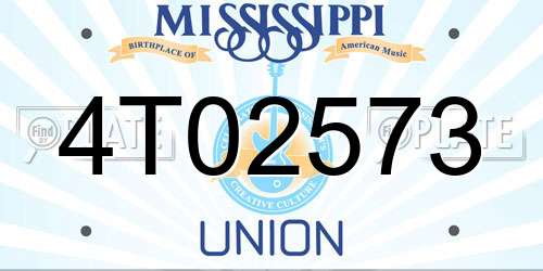 4T02573 Mississippi License Plate