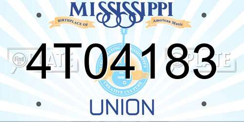 4T04183 Mississippi License Plate