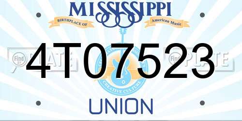 4T07523 Mississippi License Plate