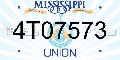 4T07573 Mississippi License Plate