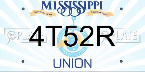 4T52R Mississippi License Plate