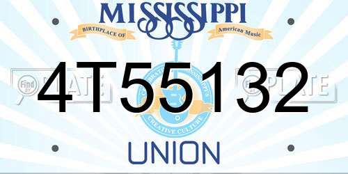 4T55132 Mississippi License Plate