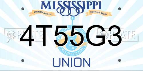 4T55G3 Mississippi License Plate