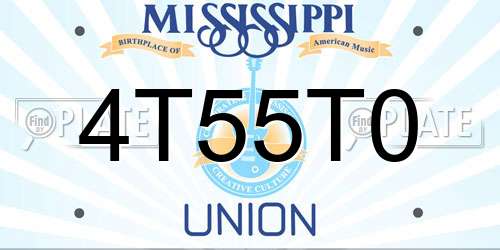 4T55T0 Mississippi License Plate