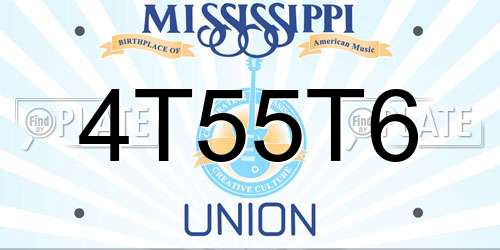 4T55T6 Mississippi License Plate