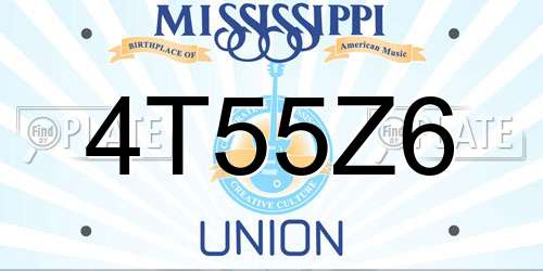 4T55Z6 Mississippi License Plate