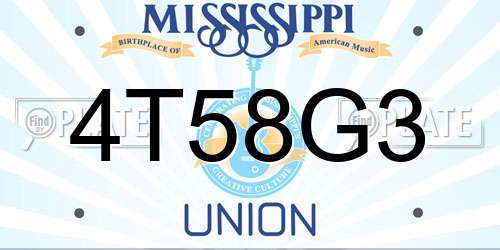 4T58G3 Mississippi License Plate