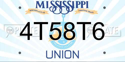 4T58T6 Mississippi License Plate