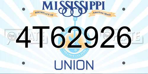 4T62926 Mississippi License Plate