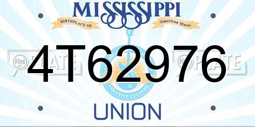 4T62976 Mississippi License Plate