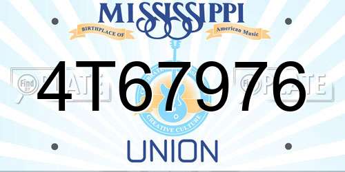 4T67976 Mississippi License Plate