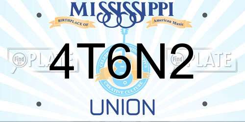 4T6N2 Mississippi License Plate