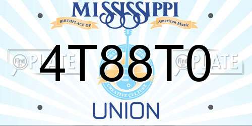 4T88T0 Mississippi License Plate