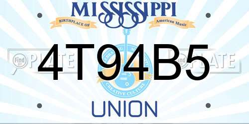 4T94B5 Mississippi License Plate