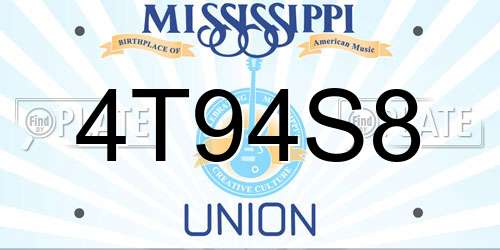 4T94S8 Mississippi License Plate