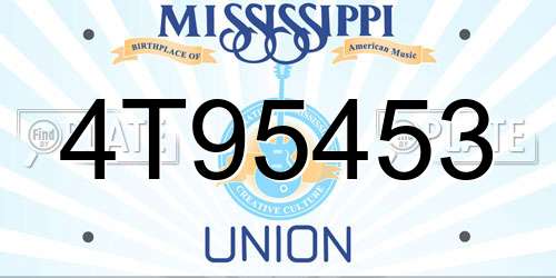 4T95453 Mississippi License Plate