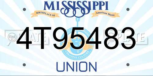 4T95483 Mississippi License Plate