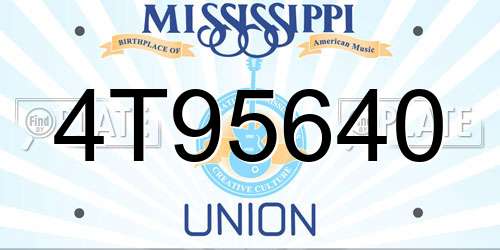 4T95640 Mississippi License Plate