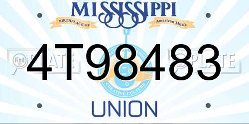 4T98483 Mississippi License Plate