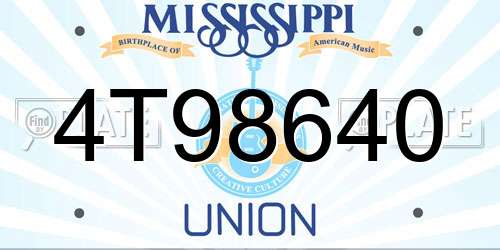4T98640 Mississippi License Plate