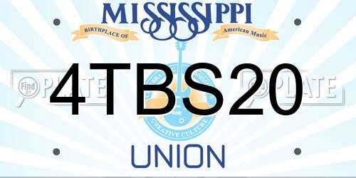 4TBS20 Mississippi License Plate
