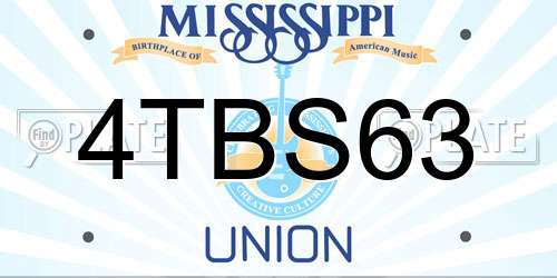 4TBS63 Mississippi License Plate