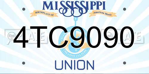 4TC9090 Mississippi License Plate