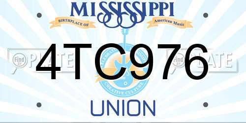 4TC976 Mississippi License Plate