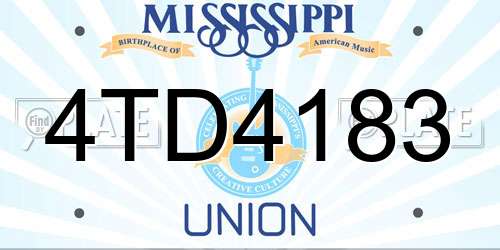 4TD4183 Mississippi License Plate