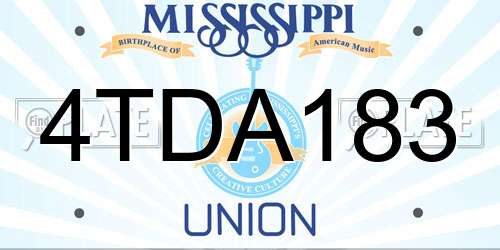 4TDA183 Mississippi License Plate