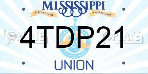 4TDP21 Mississippi License Plate