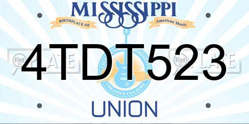 4TDT523 Mississippi License Plate