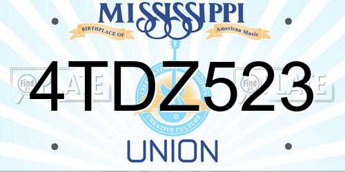 4TDZ523 Mississippi License Plate
