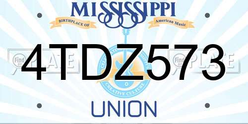 4TDZ573 Mississippi License Plate