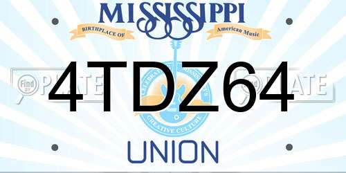 4TDZ64 Mississippi License Plate