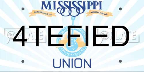 4TEFIED Mississippi License Plate