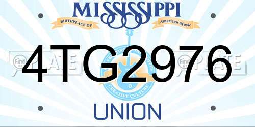 4TG2976 Mississippi License Plate