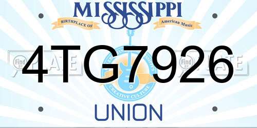 4TG7926 Mississippi License Plate